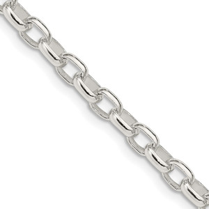 Sterling Silver 4.4mm Oval Fancy Rolo Chain - QF-732FE7CD-5606