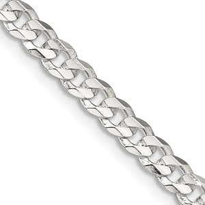 Sterling Silver 4.5mm Concave Beveled Curb Chain - QC-51AD51D9-6332
