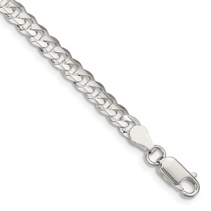 Sterling Silver 4.5mm Concave Beveled Curb Chain - QC-C44AAF11-2635