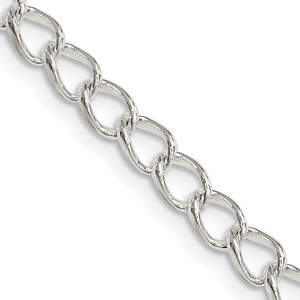 Sterling Silver 4.5mm Half round Wire Open Curb Chain - QP-7AC45F3C-2310