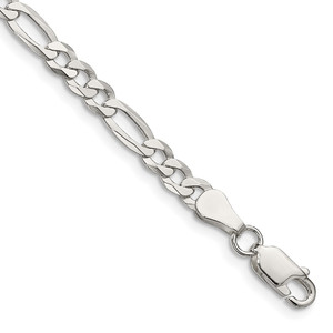Sterling Silver 4.5mm Lightweight Flat Figaro Chain - QM-4E34681C-6745