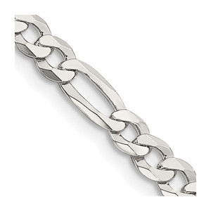 Sterling Silver 4.5mm Lightweight Flat Figaro Chain - QM-A5DDEA5A-6854