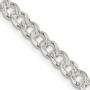 Sterling Silver 4.5mm Pave Curb Chain - QC-B61871B8-1330