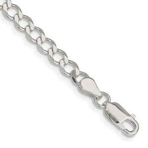 Sterling Silver 4.5mm Semi-solid Flat Curb Chain - QL-A90CF9ED-8910