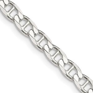 Sterling Silver 4.65mm D/C Flat Anchor Curb Chain - QF-A755F34D-2045
