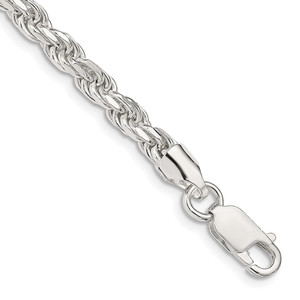 Sterling Silver 4.6mm Diamond-cut Rope Chain - QD-95F925E9-3717