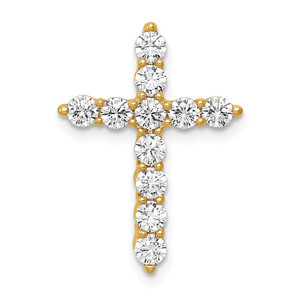 14k 3/4 carat Lab Grown Diamond VS/SI+ G+ Complete Cross Chain Slide Pendant - PM-C77F1B91-8651