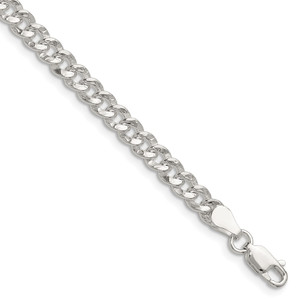 Sterling Silver 4.75mm Hammered Curb Chain - QH-D08E1A22-6986