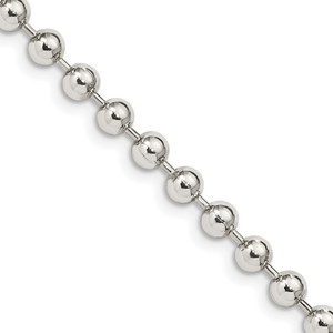 Sterling Silver 4mm Beaded Chain - QK-4597BD2E-2664