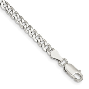 Sterling Silver 4mm Beveled Curb Chain - QF-D2796996-9559