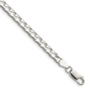 Sterling Silver 4mm D/C Square Curb Chain - QF-CEB3584A-2825