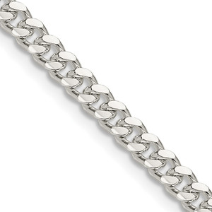 Sterling Silver 4mm Domed w/ Side D/C Curb Chain - QR-14A4035D-2188