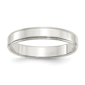 Sterling Silver 4mm Flat with Step Edge Size 6.5 Band