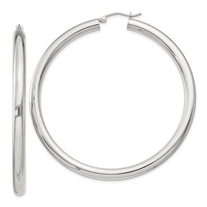 Sterling Silver 4mm Round Hoop Earrings - QE-1EC2039A-2597