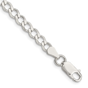 Sterling Silver 5.3mm Semi-solid Flat Curb Chain - QL-48464243-8623