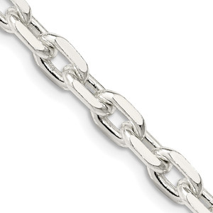 Sterling Silver 5.4mm Beveled Oval Cable Chain - QC-1E12057A-1198