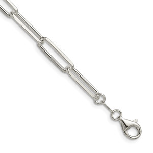Sterling Silver 5.5mm D/C Paperclip Chain - QD-B8F63379-8084