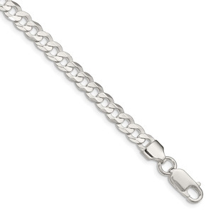Sterling Silver 5.65mm Concave Beveled Curb Chain - QC-096BFA48-8665