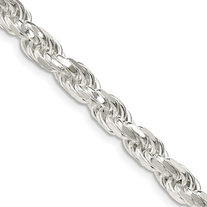 Sterling Silver 5.75mm Diamond-cut Rope Chain - QD-2DA271A4-7423
