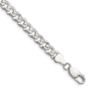 Sterling Silver 5.9mm Flat D/C Pave Curb Chain - QP-DE0B24C3-5185