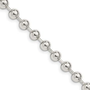 Sterling Silver 5mm Beaded Chain - QK-7297DE38-8646