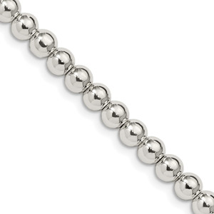 Sterling Silver 5mm Beads on Box Chain - QK-D21D7391-2275