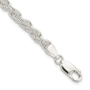 Sterling Silver 5mm Solid Rope Chain - QD-B45F4609-3876