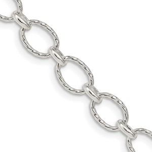 Sterling Silver 6.1mm Fancy Patterned Rolo Chain - QF-164331EA-2494