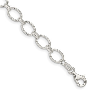 Sterling Silver 6.1mm Fancy Patterned Rolo Chain - QF-B8834B2B-6352