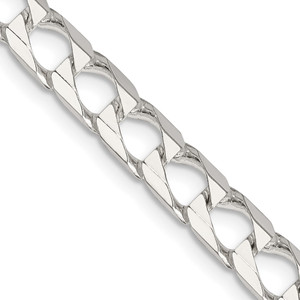 Sterling Silver 6.25mm D/C Square Curb Chain - QF-528A1A0D-1880