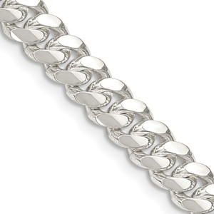 Sterling Silver 6.4mm Polished Domed Curb Chain - QD-F59240E9-9298