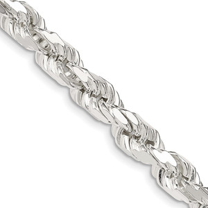 Sterling Silver 6.5mm Diamond-cut Rope Chain - QD-81D844CB-6632