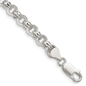 Sterling Silver 6.5mm Semi-solid Rolo Chain - QF-846420AA-3002