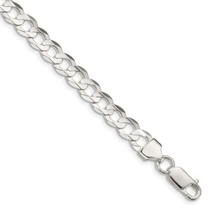 Sterling Silver 6.75mm Concave Beveled Curb Chain - QC-9629DCA0-5797