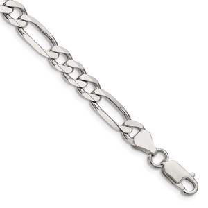 Sterling Silver 6.75mm Figaro Chain - QF-AF9613AA-7771