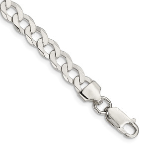 Sterling Silver 6.8mm Flat Curb Chain - QL-C2B0987F-1011
