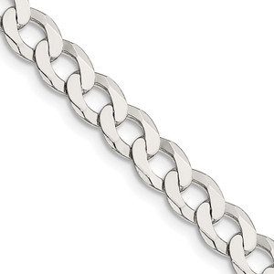 Sterling Silver 6.8mm Flat Curb Chain - QL-D5DEA502-5026