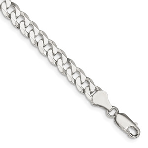Sterling Silver 6mm Beveled Curb Chain - QF-CC9ED370-1134