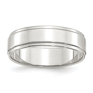 Sterling Silver 6mm Flat with Step Edge Size 4.5 Band
