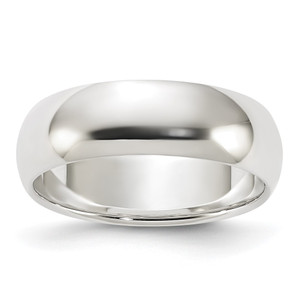 Sterling Silver 6mm Half Round Size 7.5 Band