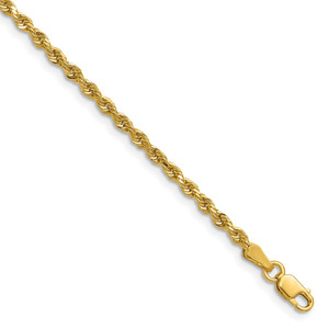 14K 30 inch 2.25mm Diamond-cut Rope with Lobster Clasp Chain
