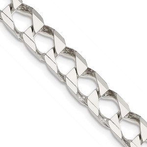 Sterling Silver 7.2mm D/C Square Curb Chain - QF-EB737BC3-7261