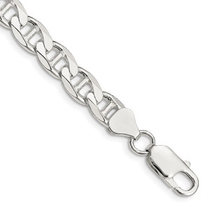 Sterling Silver 7.4mm D/C Flat Anchor Curb Chain - QF-4D13D576-2783