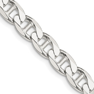 Sterling Silver 7.4mm D/C Flat Anchor Curb Chain - QF-B678BC97-3325