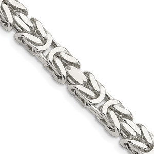 Sterling Silver 7.5mm Byzantine Chain - QB-54022839-3585