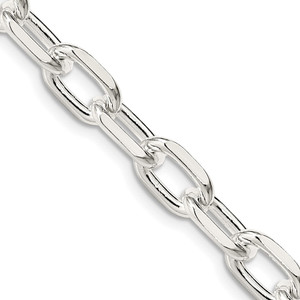 Sterling Silver 7.5mm Diamond-cut Long Link Cable Chain - QA-330CA5F5-3624