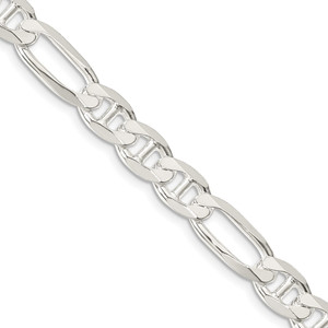 Sterling Silver 7.5mm Figaro Anchor Chain - QA-A7DD8638-7559