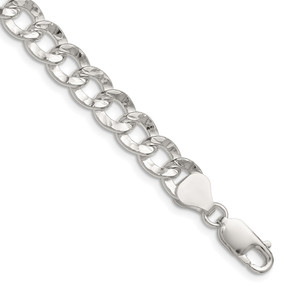 Sterling Silver 7.6mm Hammered Curb Chain - QH-7A4AF37C-2018