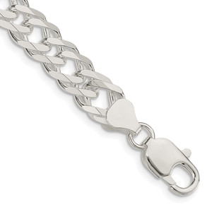 Sterling Silver 7.75mm 6 Side D/C Flat Double Curb Chain - QF-2B6288D9-6722