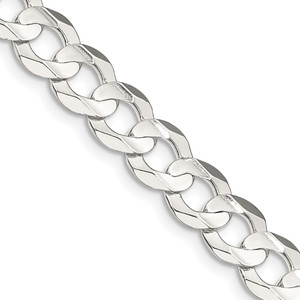 Sterling Silver 7.8mm Concave Beveled Curb Chain - QC-A8261E1C-5002